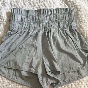 Free People Movement Women's Gray High-Waisted Shorts Medium